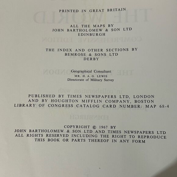 The Times Atlas of the World Comprehensive Edition Hard Cover 1967 - Picture 10 of 15